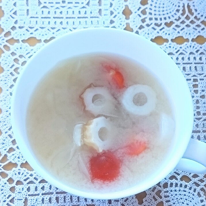 ちくわと玉ねぎとトマトのお味噌汁☆